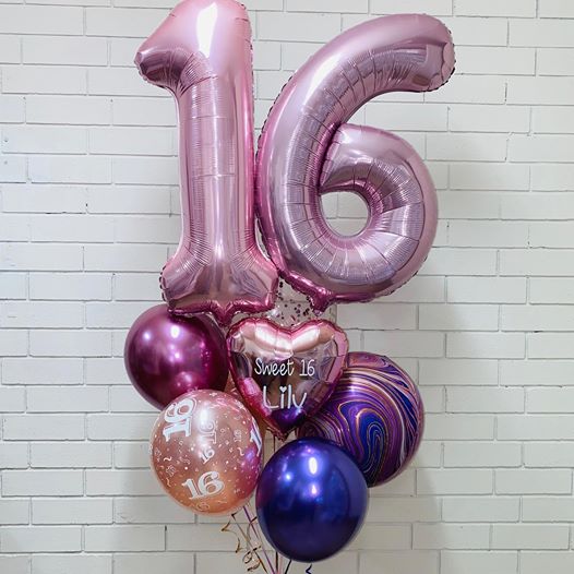 Pink Numbers Balloon