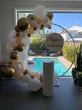 Round Mesh Wall with Organic Balloon Garland HIRE ITEM