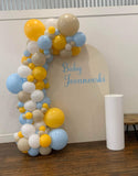 White, Black, Beige, Pink, Blue or Lilac Arch Backdrop Wall Hire with Balloon Garland #WHBD