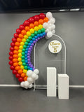 Mesh Arch White or Black or White French Window Backdrop with Balloon Garland HIRE