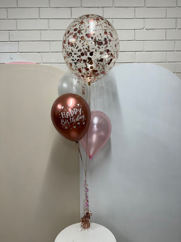 Big Confetti 40cm Balloon with 3 Std Latex Balloons Table Bouquet #confettiT3table