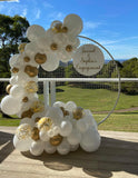 Round Mesh Wall with Organic Balloon Garland HIRE ITEM