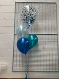Big Confetti 40cm Balloon with 3 Std Latex Balloons Table Bouquet #confettiT3table