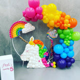 Round Mesh Wall with Organic Balloon Garland HIRE ITEM