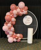 Round Mesh Wall with Organic Balloon Garland HIRE ITEM