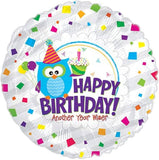 Happy Birthday Wise Owl, 17", 43cm Multicolor #14170