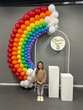 Mesh Arch White or Black or White French Window Backdrop with Balloon Garland HIRE