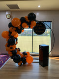 Round Mesh Wall with Organic Balloon Garland HIRE ITEM