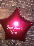 Personalised Giant Foil Balloon Heart or Star or Round