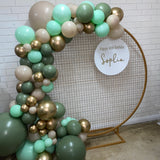Round Mesh Wall with Organic Balloon Garland HIRE ITEM