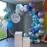 Round Mesh Wall with Organic Balloon Garland HIRE ITEM