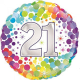 21 21st Colourful Confetti Foil Balloon 45cm #226942
