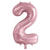 Giant INFLATED Light Pink Number 2 Foil 86cm Balloons #213762