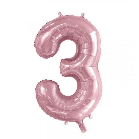 Giant INFLATED Light Pink Number 3 Foil 86cm Balloon #213763
