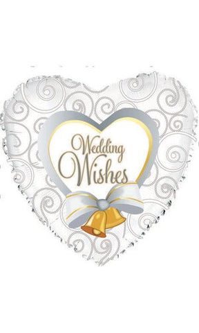 Wedding Wishes 18in Heart Foil INFLATED #14552