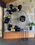 Round Mesh Wall with Organic Balloon Garland HIRE ITEM
