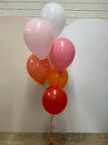 T6 Balloon Centrepiece 6 latex on balloon weight (with Hi-Float 2-3 day float time)