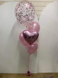 Big Confetti 40cm with 1 Foil  & 3 Std Latex Balloons Bouquet With or Without Personalisation #confettiT3foilboq