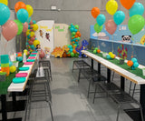 White, Black, Beige, Pink, Blue or Lilac Arch Backdrop Wall Hire with Balloon Garland #WHBD