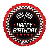 Checkered Flag Birthday Foil 45cm (18") INFLATED #261211