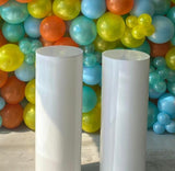 White Round Cake Plinth Hire