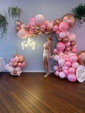 Gold Frame with Organic Balloon Garland HIRE ITEM