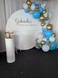 White Round Cake Plinth Hire