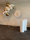 White Round Cake Plinth Hire