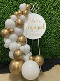 Easel  and Disc with  Balloon Garland HIRE Price from