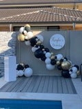 Gold Frame with Organic Balloon Garland HIRE ITEM