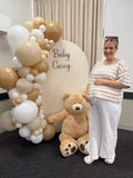 White, Black, Beige, Pink, Blue or Lilac Arch Backdrop Wall Hire with Balloon Garland #WHBD