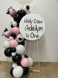 Easel  and Disc with  Balloon Garland HIRE Price from