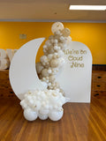 White, Black, Beige, Pink, Blue or Lilac Arch Backdrop Wall Hire with Balloon Garland #WHBD