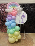 Easel  and Disc with  Balloon Garland HIRE Price from
