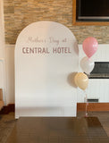 White, Black, Beige, Pink, Blue or Lilac Arch Backdrop Wall Hire with Balloon Garland #WHBD
