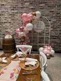 Mesh Arch White or Black or White French Window Backdrop with Balloon Garland HIRE