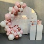 White Acrylic Wall with Organic Balloon Garland HIRE