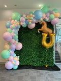 Green Wall Square Backdrop with Balloon Garland HIRE ITEM, price from