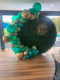 Round Green Wall with Organic Balloon Garland, HIRE ITEM Price From