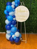 Easel  and Disc with  Balloon Garland HIRE Price from