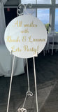 Easel  and Disc with  Balloon Garland HIRE Price from