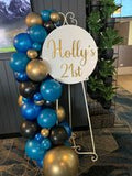 Easel  and Disc with  Balloon Garland HIRE Price from
