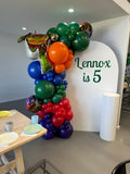 White, Black, Beige, Pink, Blue or Lilac Arch Backdrop Wall Hire with Balloon Garland #WHBD