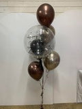 Happy Father's Day Dad Personalised Bubble Balloons with balloon bunch