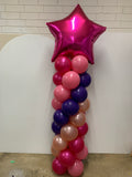 Balloon Column With Star or Round or Supershape Foil Topper