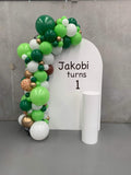 White, Black, Beige, Pink, Blue or Lilac Arch Backdrop Wall Hire with Balloon Garland #WHBD