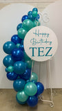 Easel  and Disc with  Balloon Garland HIRE Price from