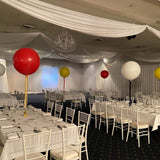 Large 60cm Latex Balloon Helium filled 3-4 day Float Time with Satin Ribbon & Balloon Weight