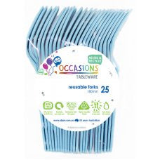 Light Blue Fork  Reusable Plastic Cutlery Forks 20 pack #862071