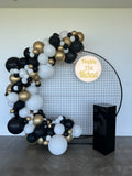 Round Mesh Wall with Organic Balloon Garland HIRE ITEM